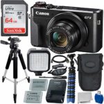 Canon PowerShot G7 X Mark II Digital Camera Deluxe Bundle Includes – 12” Gripster, Point N Shoot Case, Sandisk 64GB Ultra Memory Card, 57” Tripod, NB-13L Battery and More