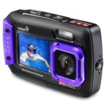 Ivation 20MP Underwater Shockproof Digital Camera & Video Camera w/Dual Full-Color LCD Displays – Fully Waterproof & Submersible Up to 10 Feet (Purple)