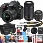 Nikon D3500 24.2MP DSLR Camera w/AF-P 18-55mm VR Lens & 70-300mm Dual Zoom Lens – (Renewed) + 16GB Bundle