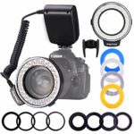 Ring Flash, Shotory LED Macro Ring Light with LCD Display, Adapter Rings and Flash Diffusers for Nikon Canon and Other DSLR Cameras