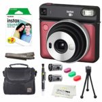 Fujifilm Instax SQUARE SQ6 Instant Film Camera (Ruby Red) + instax Wide Instant Film, 20 Square Sheets + Extra Accessories