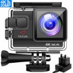 Victure 4K Action Camera 20MP WiFi Underwater Camera Diving 40 Meter Waterproof Sport Cam with 2 Rechargeable Batteries and Multiple Accessories for Biking Snorkeling Surfing