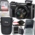 Canon PowerShot G7 X Mark II Digital Camera (Black) with Starter Accessory Bundle – Includes: Free SanDisk Ultra 64GB SDXC (Class 10) Memory Card + More
