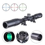 Pinty 4-16X40 Rifle Scope AO Red Green Blue Illuminated Mil Dot with Flip-Open Covers & Sunshade Tube