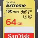 SanDisk 64GB Extreme SDXC UHS-I Card – C10, U3, V30, 4K UHD, SD Card – SDSDXV6-064G-GNCIN