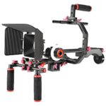 Neewer Film Movie Video Making System Kit for Canon Nikon Sony and Other DSLR Cameras Video Camcorders, Includes: C-Shaped Bracket,Handle Grip,15mm Rod,Matte Box,Follow Focus,Shoulder Rig (Red+Black)