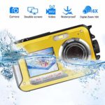 Underwater Camera for Snorkelling 24.0 MP Waterproof Digital Camera Float Full HD 1080P Dual Screen Waterproof Action Camera