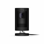 Ring Stick Up Cam Wired HD Security Camera with Two-Way Talk, Night Vision, Black, Works with Alexa