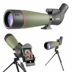 Gosky 2019 Updated 20-60×80 Spotting Scope with Tripod, Carrying Bag and Smartphone Adapter – BAK4 Angled Telescope – Newest Waterproof Scope for Target Shooting Hunting Bird Watching Wildlife Scenery