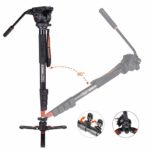 Fluid Head Monopod, Coman KX3232Plus Professional Camera Monopod with Feet for Cameras, Canon, Nikon, Sony, DSLR, Video Camcorder