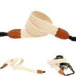 Chevron Ivory Lace Camera Neck Strap for Film SLR DSLR Rf Digital Canon Best Mod Pretty Vintage Straps