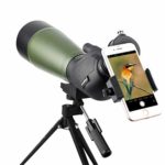 Gosky 20-60×80 Spotting Scope with Updated Scope Phone Adapter and Tripod, Carrying Bag – BAK4 Angled Scope for Target Shooting Hunting Bird Watching Wildlife Scenery