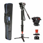 VILTROX 73″ inch Video Camera Monopod, Professional Aluminum for DSLR/SLR Mirrorless Cameras with Removable Tripod Base, Fluid Drag Head Carrying Bag Include