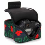 USA GEAR DSLR Camera Case/SLR Camera Sleeve (Tropical) with Neoprene Protection, Holster Belt Loop and Accessory Storage – Compatible with Nikon D3400 / Canon EOS Rebel SL2 / Pentax K-70 & More
