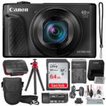Canon PowerShot SX740 HS Digital Camera (Black) with 64GB Card & Stable Tripod Photo Savings Deluxe Bundle