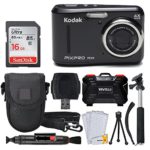 Kodak PIXPRO FZ43 Digital Camera (Black) + 16GB Memory Card + Deluxe Point and Shoot Camera Case + Extendable Monopod + Lens Cleaning Pen + LCD Screen Protectors + Table Top Tripod – Top Valued Bundle