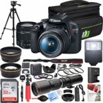 Canon EOS Rebel T7 DSLR Camera with with EF-S 18-55mm f/3.5-5.6 is II Lens Kit + 500mm Preset f/8 Telephoto Lens + 0.43x Wide Angle, 2.2X Pro Bundle
