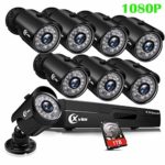 XVIM 8CH 1080P Security Camera System Outdoor with 1TB Hard Drive Pre-Install CCTV Recorder 8pcs HD 1920TVL Upgrade Outdoor Home Surveillance Cameras with Night Vision Easy Remote Access Motion Alert