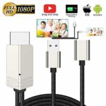 DIWUER Compatible with iPhone iPad Android Phones to HDMI Cable 6.6ft, 1080P Supported Digital AV Adapter for iPhone Xs Max XR X 8 7 6, iPad, Samsung Huawei to TV, Projector, Monitor