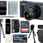 Canon PowerShot SX740 HS Digital Camera (Black) with 20MP, 4K HD Video, 40x Optical + 40x Digital Zoom, Wi-Fi, Bluetooth and 3.0″ Tilt LCD + 64GB Card + Reader + Case + Tripod + Accessories Bundle