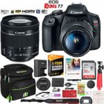 Canon EOS Rebel T7 DSLR Camera with EF-S 18-55mm f/3.5-5.6 is II Lens Essential Accessory Bundle with Deco Gear Photography Gadget Bag + 32GB + Extended Warranty + Editing Software & Maintenance Kit