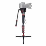 Avella CD325 Carbon Fiber Video Monopod Kit, with Fluid Head and Removable feet, 66 Inch Max Load 13.2 LB for DSLR and Video Cameras