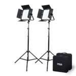 Fovitec – 1x Photography & Video Bi-Color 600 XB LED Panel Kit w/Stands & Cases – [95+ CRI][Continuous Lighting][Stepless Knobs][V-Lock Compatible][3200-5600K]