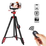 ZOMEi Phone Tripod, Cell Phone Tripod Camera Tripod with Bluetooth Remote Cellphone Holder Mount 360 Panorama Ball Head for Camera GoPro/Mobile Cell Phone iPhone Xs/Xr/Xs Max/X/8/Galaxy Note 9