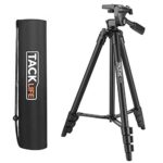 Tripod, 55-Inch Camera Tripod, Lightweight Aluminum Travel Tripod with Carry Bag, Maximum Load Capacity 6.6 LB, 1/4″ Mounting Screw for Rangefinder, Digital Camera, iPhone – MLT01