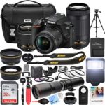 Nikon D3500 DSLR Camera with 2 Lens NIKKOR AF-P DX 18-55mm f/3.5-5.6G VR and 70-300mm f/4.5-6.3G ED Dual Zoom Lens Kit + 500mm Preset f/8 Telephoto Lens + 0.43x Wide Angle, 2.2X Pro Bundle