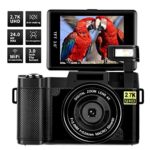 Digital Camera Vlogging Camera,24MP Ultra HD 2.7K WIFI YouTube Camera with 3.0 Inch Flip Screen and Retractable Flashlight