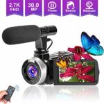 Camcorders Video Camera, Vlogging Camera for YouTube 2.7K Full HD 30MP 18X Digital Zoom Camcorder with Microphone 3.0 Inch IPS Touch Screen