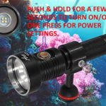 ANO V520 Dive Video Light 2000 Lumen with 2 Power Settings Included ICR18650 Battery and USB Charger Scuba Underwater Photography Light Waterproof 650ft