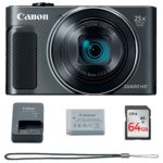Canon PowerShot SX620 Digital Camera w/25x Optical Zoom – Wi-Fi & NFC Enabled (Black) – Memory Card Bundle (Camera + 64GB Memory Card)