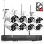 3TB HDD Pre-Install 8 Channel HD 1080P Wireless IP Camera System/IP Security Camera System 8Pcs 2.0 Megapixel 1080P Wireless IR Bullet Camera,Indoor/Outdoor,WiFi 8CH Home Security System HisEEu