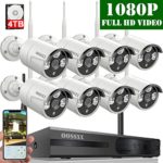 ?2019 Update? OOSSXX 8-Channel HD 1080P Wireless Security Camera System,8Pcs 1080P 2.0 Megapixel Wireless Indoor/Outdoor IR Bullet IP Cameras,P2P,App, HDMI Cord & 4TB HDD Pre-Install
