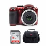 Kodak PIXPRO AZ252 Point and Shoot Digital Camera with 3″ LCD (Red) Bundle and 16GB SD Card and Case
