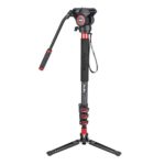 Avella CD324 Carbon Fiber Video Monopod Kit, with Fluid Head and Removable feet, 71 Inch Max Load 13.2 LB for DSLR and Video Camera