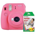 Fujifilm Instax Mini 9 (Flamingo Pink) Instant Camera with Mini Film Twin Pack