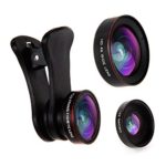 Empire of Electronics Phone Camera Lens Kit for iPhone, Samsung & Cell Phones | 3 in 1 Fisheye Lens, Wide Angle Lens and Macro Lens Attachment | Travel Size plus Accessories
