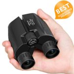 Binoculars for Adults Kids, ZIPOUTE 10×25 Folding Compact Binoculars with Weak Light Night Vision Clear for Birds Watching Hunting Traveling Concerts Outdoor Sports with Strap Carrying Bag