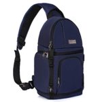 MOSISO Camera Sling Bag, DSLR/SLR/Mirrorless Case Water Repellent Shockproof Backpack with Adjustable Crossbody Strap and Removable Modular Inserts Compatible with Canon, Nikon, Sony etc, Navy Blue