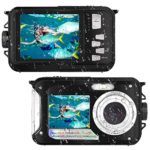 Waterproof Camera Full HD 1080P for Snorkeling 24.0 MP Underwater Camera 2.7 Inch TFT-LCD Dual Screen Waterproof Digital Camera (Black)