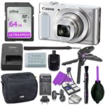 Canon Powershot SX620 Point & Shoot Digital Camera Bundle w/ Tripod Hand Grip , 64GB SD Memory , Case and More (Silver)