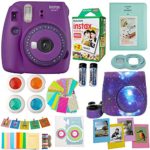 Fujifilm Instax Mini 9 Camera (USA) + Accessories kit for Fujifilm Instax Mini Camera Includes Instant Camera + Fuji Instax Film (20 PK) Case + Frames + Selfie Lens + Album and More (Purple)