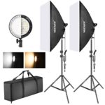 Neewer Photography Bi-color Dimmable LED Softbox Lighting Kit:20×27 inches Studio Softbox, 45W Dimmable LED Light Head with 2 Color Temperature and Light Stand for Photo Studio Portrait,Video Shooting