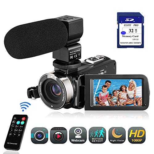 Video Camera Camcorder FHD 1080P 24.0MP Digital Camera YouTube Vlogging ...