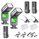 Neewer NW565EX E-TTL Slave Flash Speedlite Kit for Canon DSLR Camera,include:(2)TTL Flash+(1)2.4G Wireless Trigger(1 Transmitter,2 Receiver)+(2)Soft&Hard Diffuser+C1/C3 Cables+(2)Lens Cap Holder