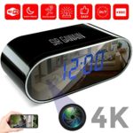 SIRGAWAIN Hidden Spy Camera Alarm Clock WiFi | 4K Video | Nanny Cam | Home Surveillance | Small Personal Security | Night Vision and Motion Detection | Wide 150° Viewing Angle