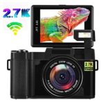 Digital Camera Vlogging Camera 2.7K Full HD 24MP WiFi YouTube Camera with Flip Screen Retractable Flash Light and UV Lens (G03-CCB)